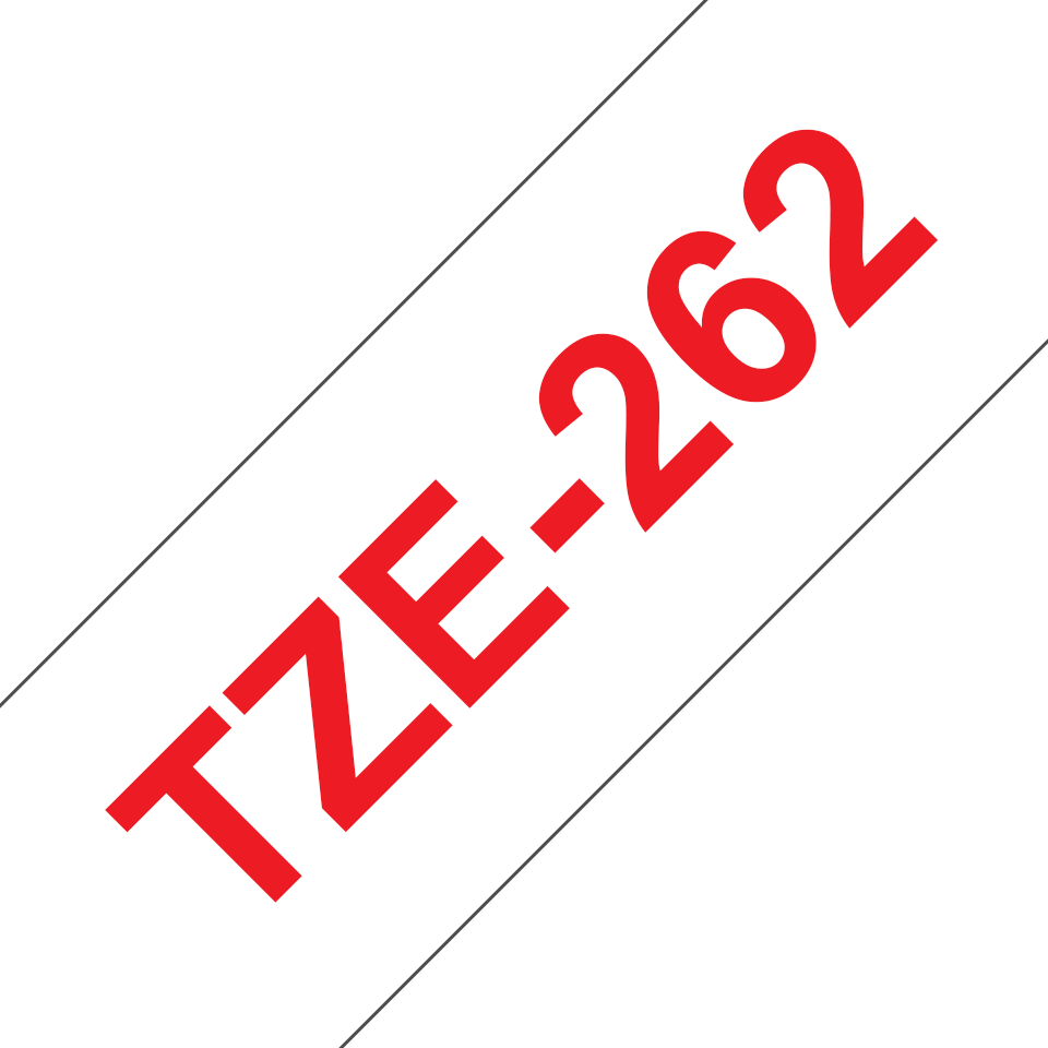 Oryginalna taśma TZe-262 firmy Brother – czerwony nadruk na białym tle, 36mm szerokości